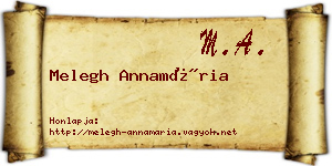 Melegh Annamária névjegykártya